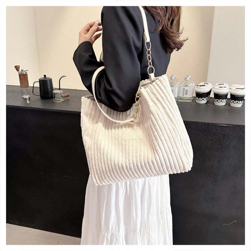 Wholesale Corduroy Large Capacity Casual Style Simple and Western Commuter Shoulder Bags