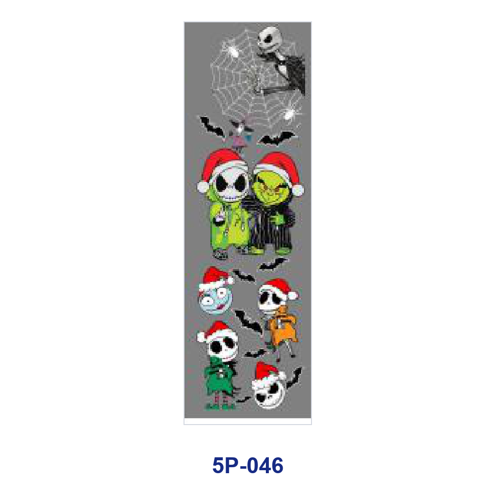 Wholesale 2/ 8/ 16pcs Winter Christmas Spooky Skeleton Snowflake Gift Element Print Pen and Bookmark Stickers UV DTF Wraps OLY Exclusive