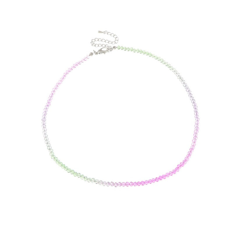 Wholesale Bohemian Short Handmade Creative Colorful Rice Bead Necklace Set