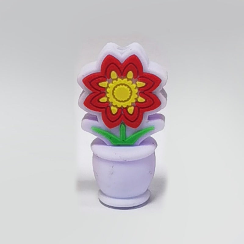 Wholesale 10PCS Creative Colorful Cartoon Image Flat Three-dimensional Rubber Beads