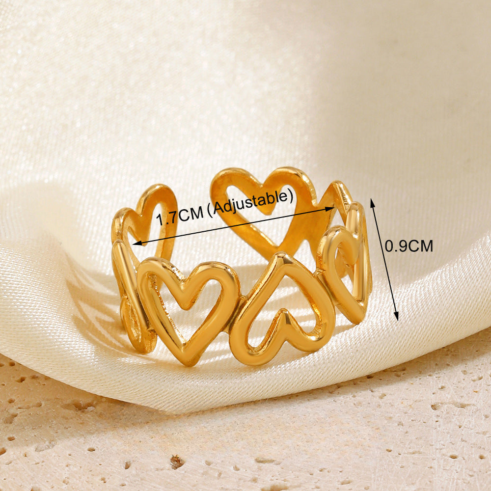 Wholesale Popular Stainless Steel Love Women's Personality Hip Hop Line  Ring