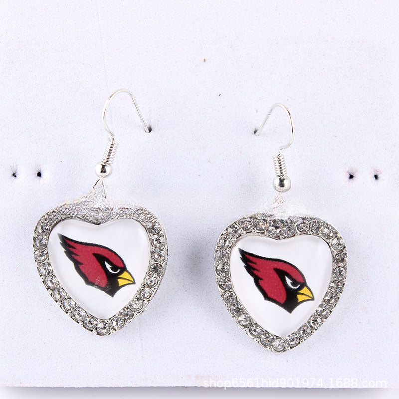 Wholesale Diamond Peach Dot  Logo Earrings