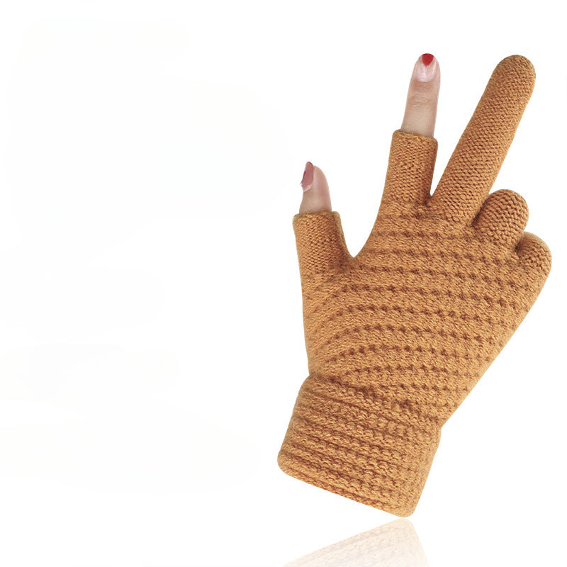 Wholesale Two-finger Office Writing Imitation Cashmere Gloves
