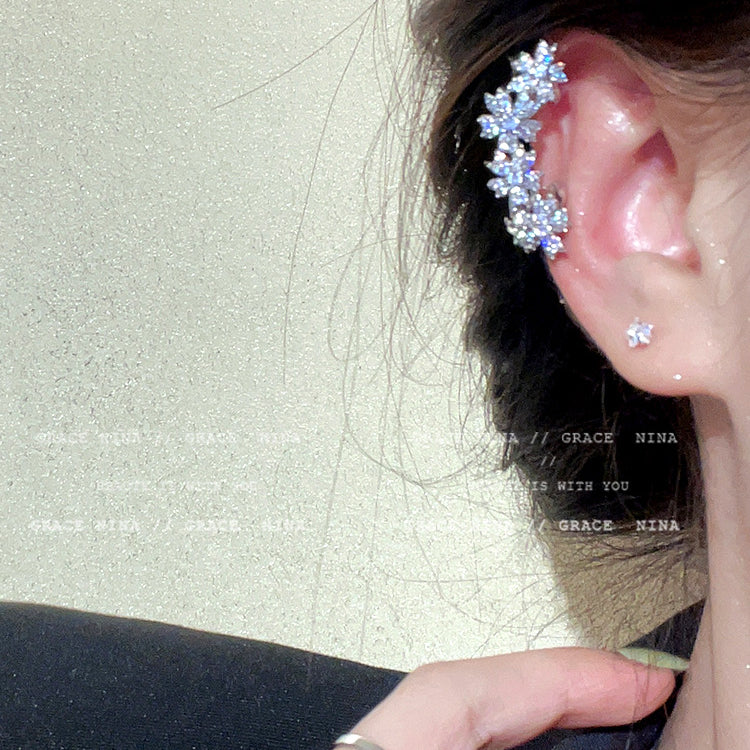 Wholesale Full Diamond Flower Alloy/silver Plated/gold Plated Earrings