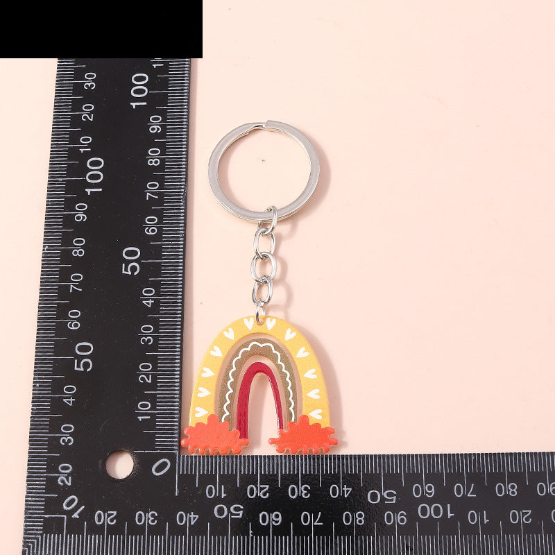 Wholesale Acrylic Rainbow Keychain School Bag Accessories Pendant