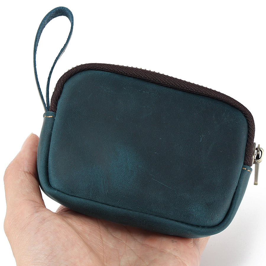 Wholesale Genuine Leather Zipper Coin Holder Coin Purse