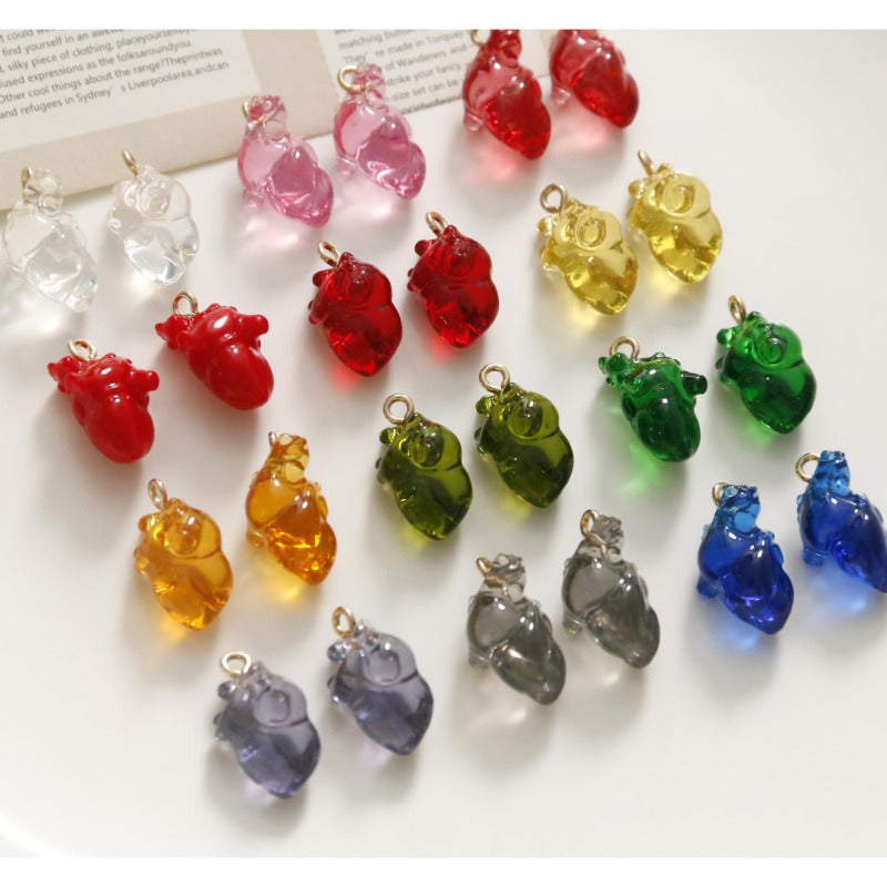 Wholesale Three-dimensional Clear Small Heart Pendant Bracelet Material OLY-CS-LiLuo001