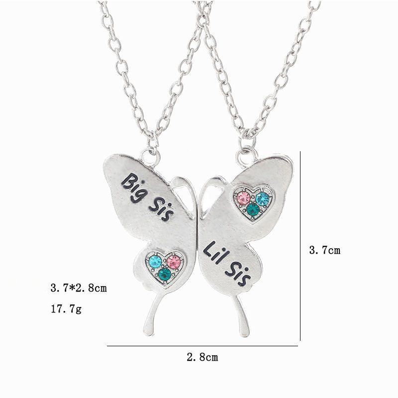 Wholesale Good Friends Two People Splicing Hamburger Love Alloy Necklace