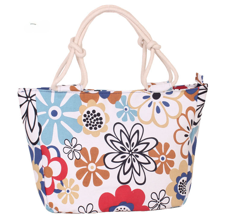 Wholesale Canvas Colorful Print Stripe Bag