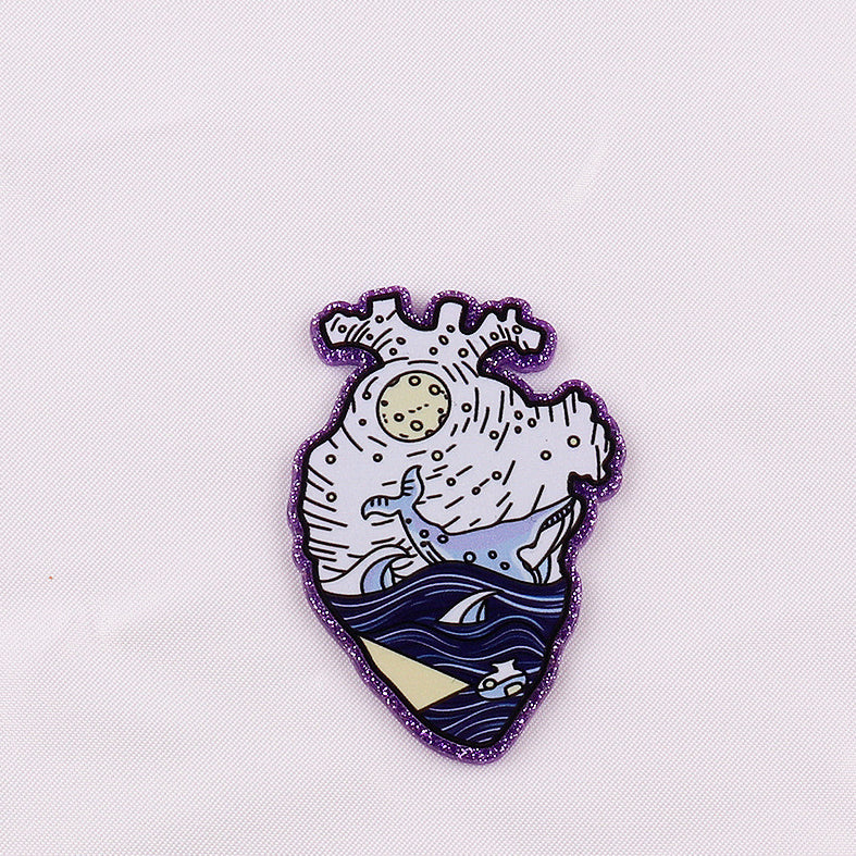 Wholesale 10PCS Heart Medical Sunflower Acrylic DIY Patch