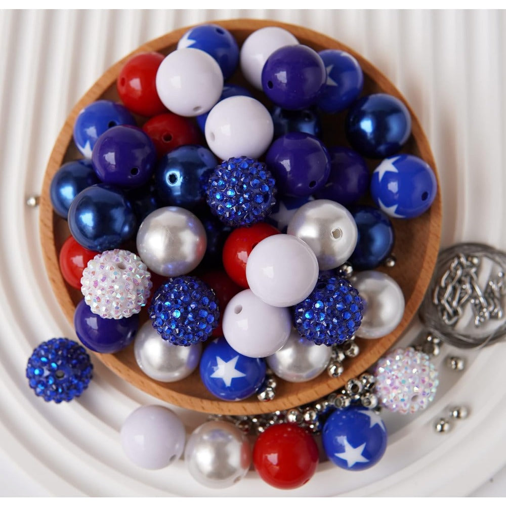 Wholesale Beads for pens, 50pcs 20mm Beads for Beadable Pens Mix, Bubblegum Beads 20mm Bulk, 20 mm Beads for Bead Pens, Large Chunky beads Bubble Gum Beads for Pen Making,  (Mermaid/PurpleBlue)