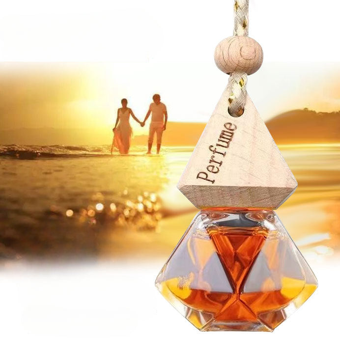 Wholesale Car Triangular Wooden Cover Perfume Rearview Mirror Aromatherapy Essential Oil Hanger