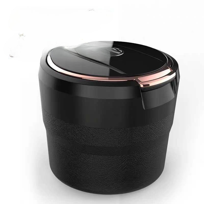 Wholesale Creative Metal Ceramic Liner Hanging Multifunctional Carrying Ashtray with Light and Cover