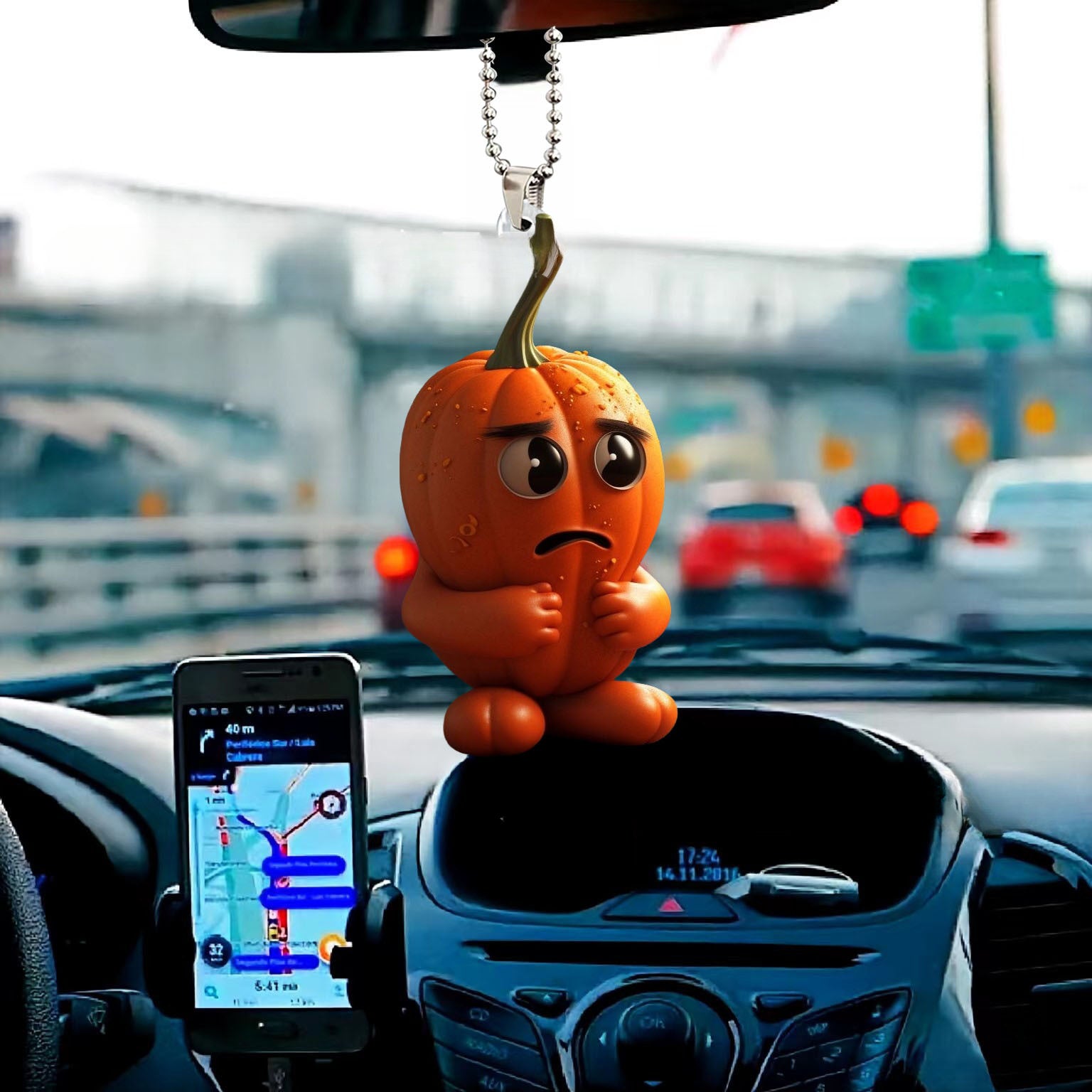 Wholesale Halloween Acrylic Pumpkin Man Car Pendant