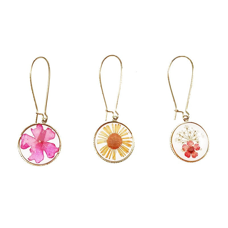 Wholesale Resin Dripping Retro Creative Round Color Earrings