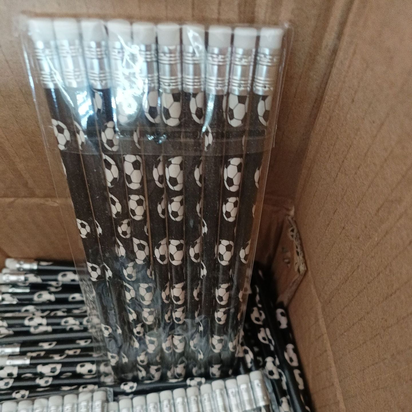 Wholesale 300pcs Football Theme Black and White Wooden Pencils