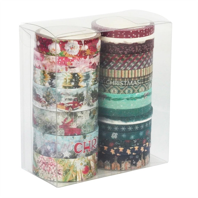 Wholesale Retro Christmas Strips 24 Roll Two Color Hot Pot Gold and Silver Decorative Bookkeeping Tape