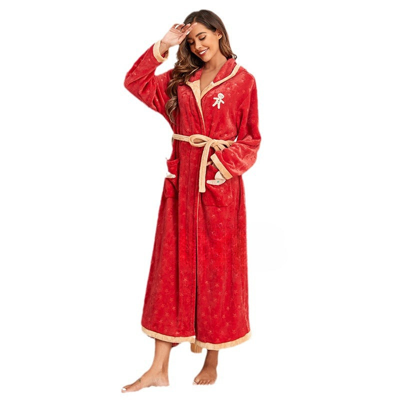 Wholesale Christmas Hooded Flannel Robe