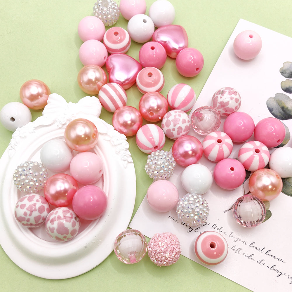 Wholesale 50pcs 20mm Leopard Lollipop Print Acrylic Mixed Color Combination Beads