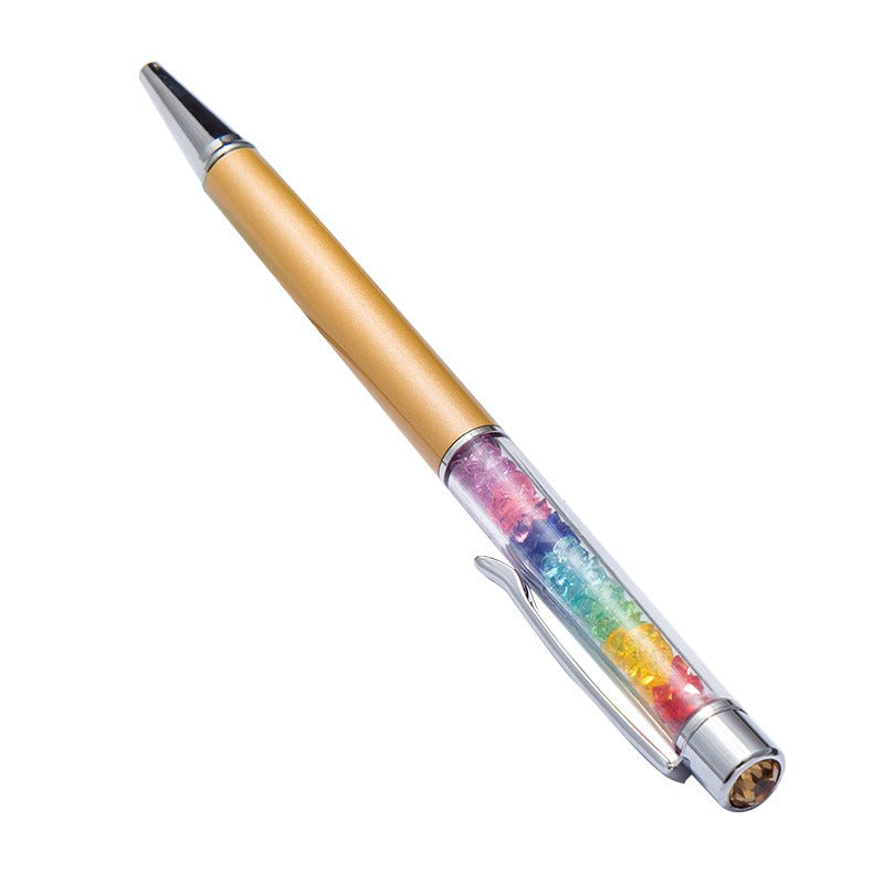 Whoelsale Pens Rainbow Crystal Pen Fragmented Diamond Fashion Metal Office Pen