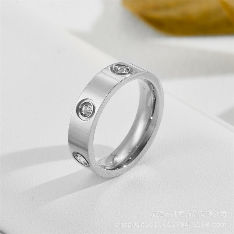 Wholesale Titanium Steel Fashion Personality Trend Niche Design Exquisite Decoration Couple Rings