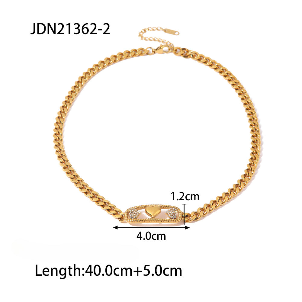 Wholesale Stainless Steel Thick Chain Heart Bracelet