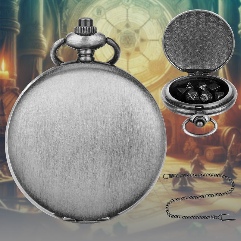 Wholesale DND Dice Bronze Two-sided Polished Thick Waist Chain Pocket Watch Case