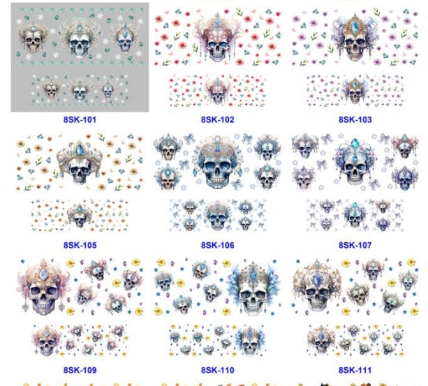 Wholesale 8pcs Skull Mini Cup Keychain Sticker