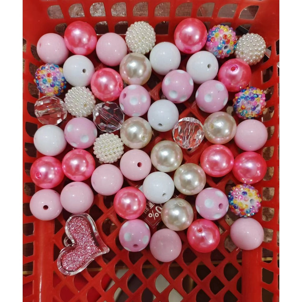 Wholesale 20MM Acrylic Pink Series Mixed Color Beads Combination