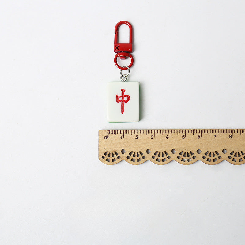 Wholesale Mahjong Pendant Plastic Keychain
