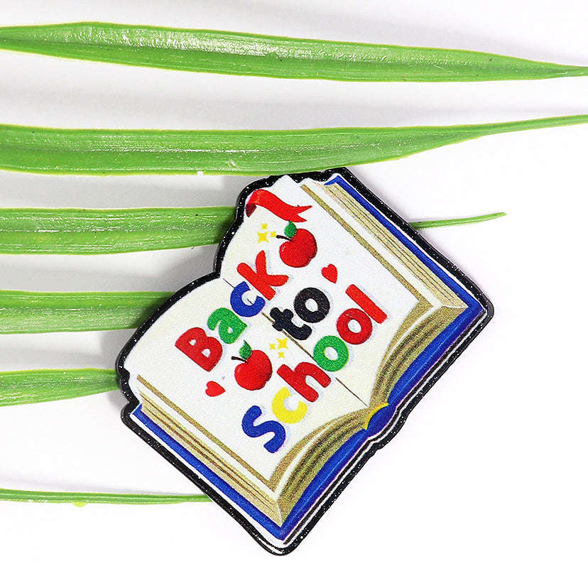 Wholesale 10pcs Loose Powder Cartoon Teacher Stationery Acrylic Pin Cute DIY Patch