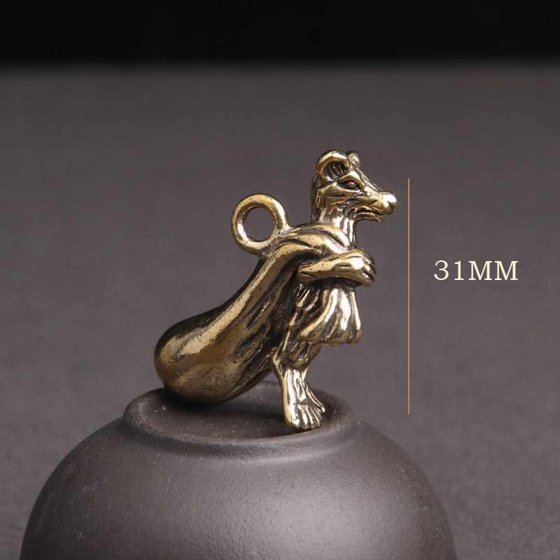 Wholesale Brass Solid Distressed Zodiac Keychains