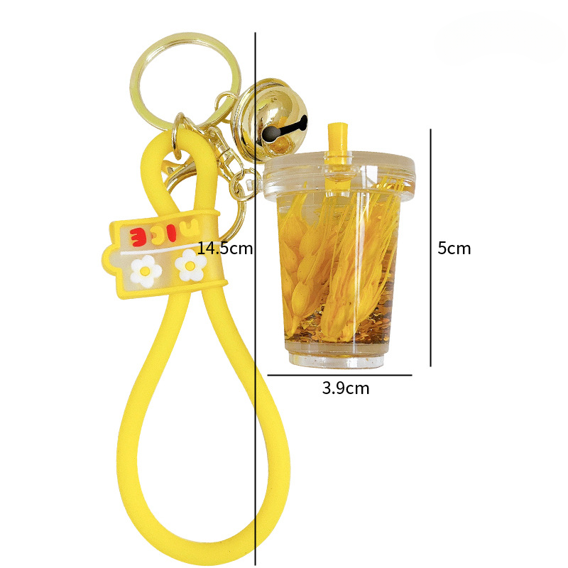 Wholesale Acrylic Oiled Barley Wishing Bottle Keychain