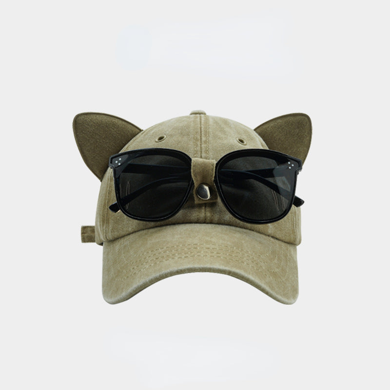 Wholesale Cotton Cat's Ears (Steamed Cat-ear Shaped Bread) Sunglasses Baseball Cap