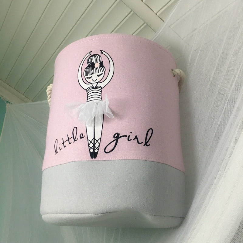 Wholesale Ballet Shoes Bow Girl Canvas Storage Basket