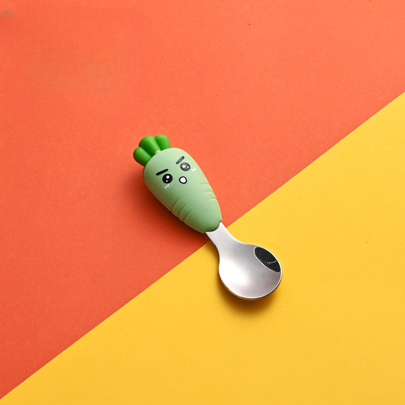Wholesale Expression Radish Silicone Fork and Spoon Set