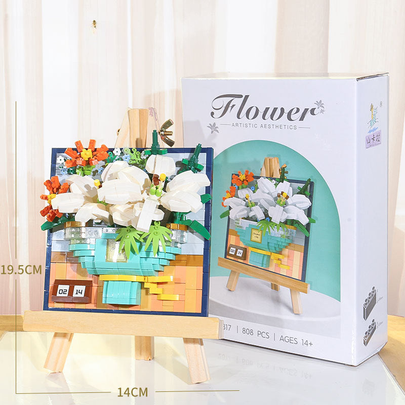 Wholesale Christmas 3D Prints, Roses, Sunflowers, Building Blocks, Flower Bouquets, Plastic Small Particle Decorations