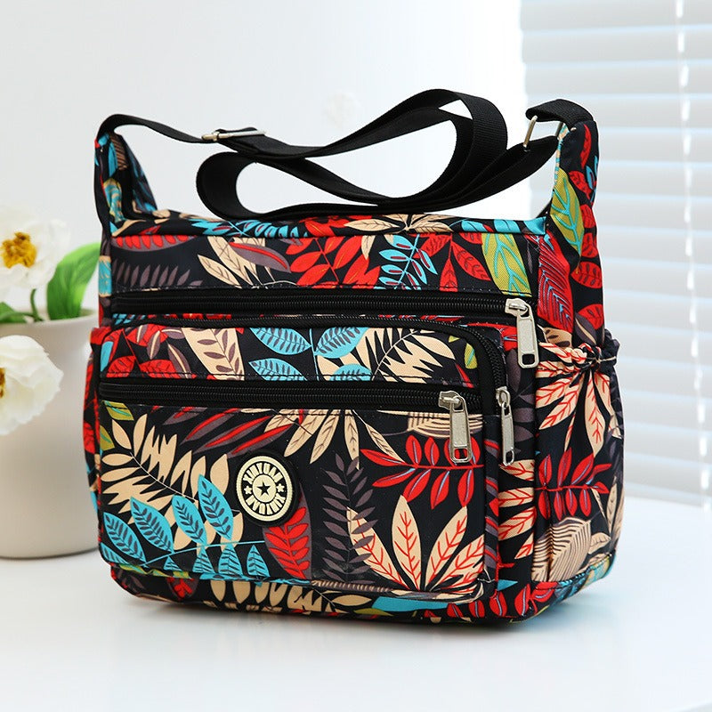 Wholesale Oxford Cloth Flower Cloth Diagonal Span Large Capacity Canvas Shoulder Bags