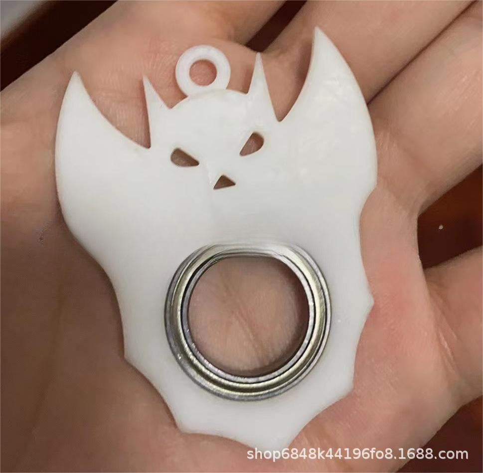 Wholesale Halloween Bat Anti-Anxiety Toy Rotating Plastic Key Keychain