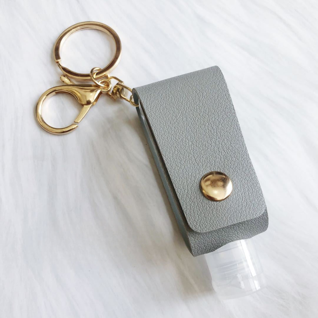 Wholesale Leather Case Perfume T-shaped Bottle Storage Bag Key Chain