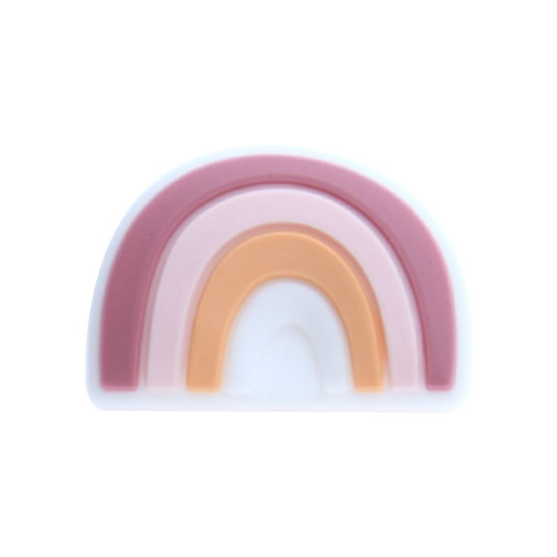 Wholesale 10PCS DIY Rainbow Silicone Beads