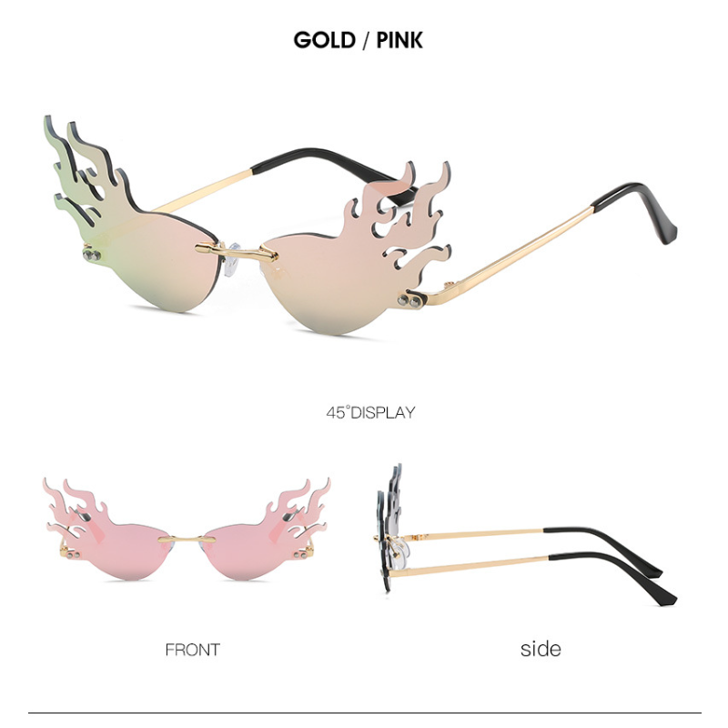 Wholesale Flame Rimless PC Sunglasses