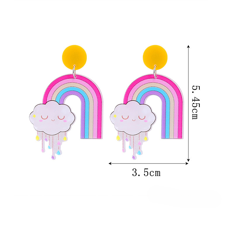 Wholesale Rainbow Flag Love Heart Alloy Pendant Drip Oil Earrings