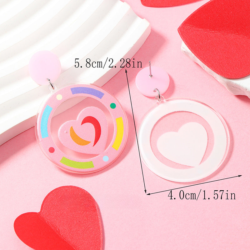 Wholesale Valentine's Day Pink Love Envelope Acrylic Earrings