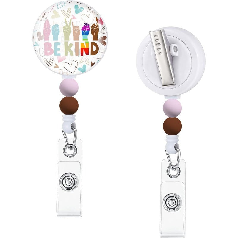 Wholesale Rainbow Devil Eye Autism Badge Scroll Retractable Keychain