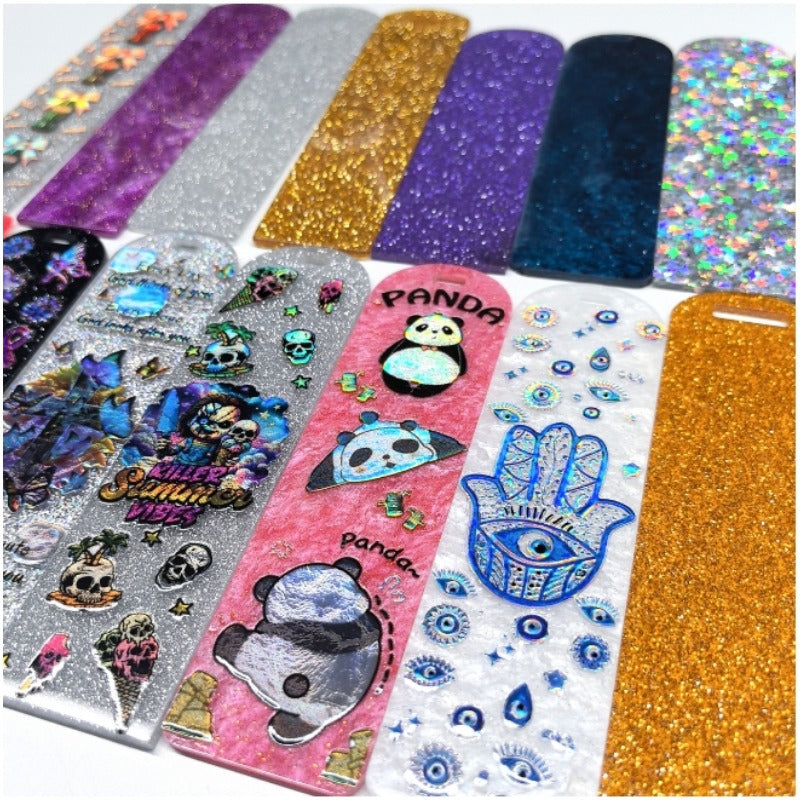 Wholesale Random Holographic Stickers 20/50/100pcs UV DTF Wraps Pen Sticker & Cartoon Random Styles Bookmark Stickers for Crafts Wraps