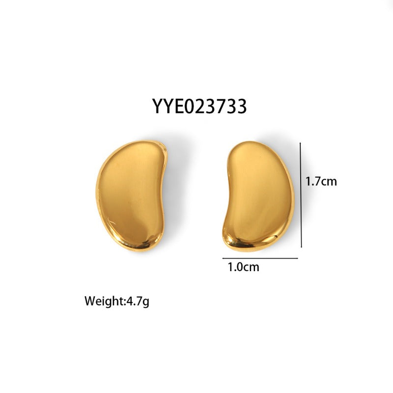 Wholesale Fashion Gold Ingot Necklace Gold Beans Autumn and Winter High-end Stainless Steel Jewelry Set