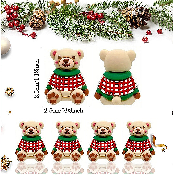 Wholesale 10pcs Cute Christmas Bear Creative Beads