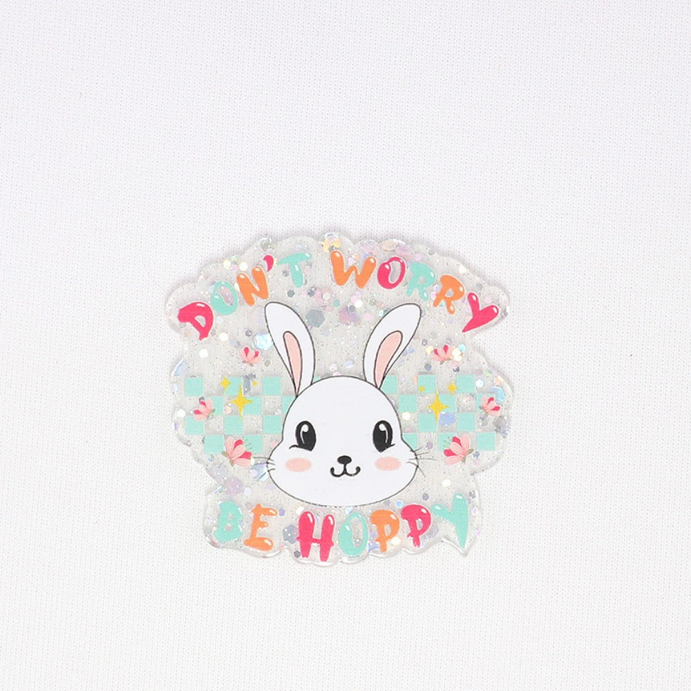 Wholesale 10pcs Easter Cartoon Rabbit Acrylic Cute DIY Patch Accessories