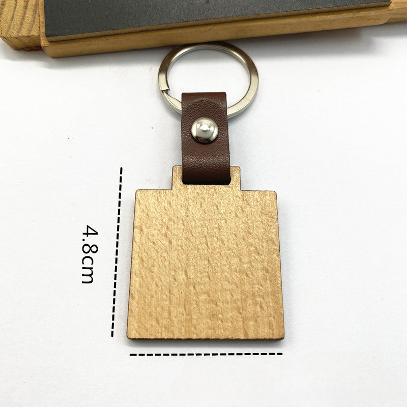 Llavero de madera en blanco de bricolaje al por mayor